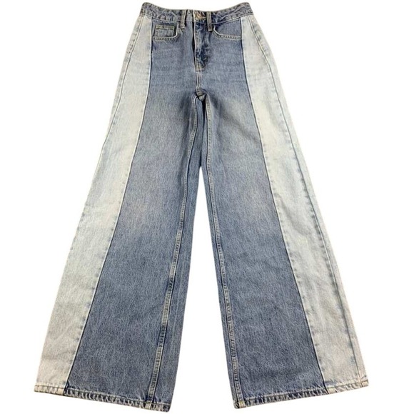 Urban Outfitters Denim - BDG Urban Outfitters Jeans Women 25 Blue‎ Wide Leg Two Tone High Rise Zip Fly
